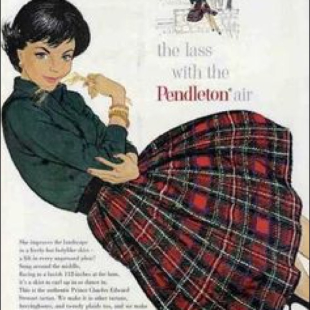 PENDLETON Vintage Tartan Red Plaid Pencil Skirt 2